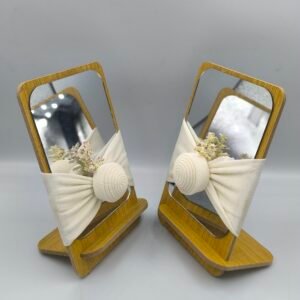 توزيعات مرايات خشبية بني (12قطعة)منسقة